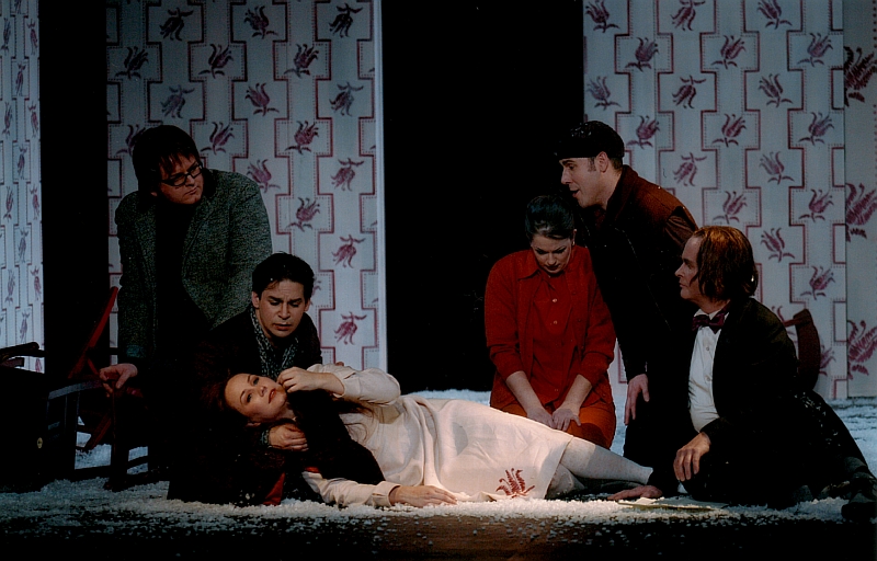 La Bohème, Oper von Giacomo Puccini, Mittelsächsisches Theater Freiberg, 2004, Regie: Cornelia Just, Bühnenbild: Cornelia Just/ Wiebke Horn, Kostüme: Wiebke Horn, Musikalische Leitung: Hinrich Horstkotte, Fotos: Detlev Müller