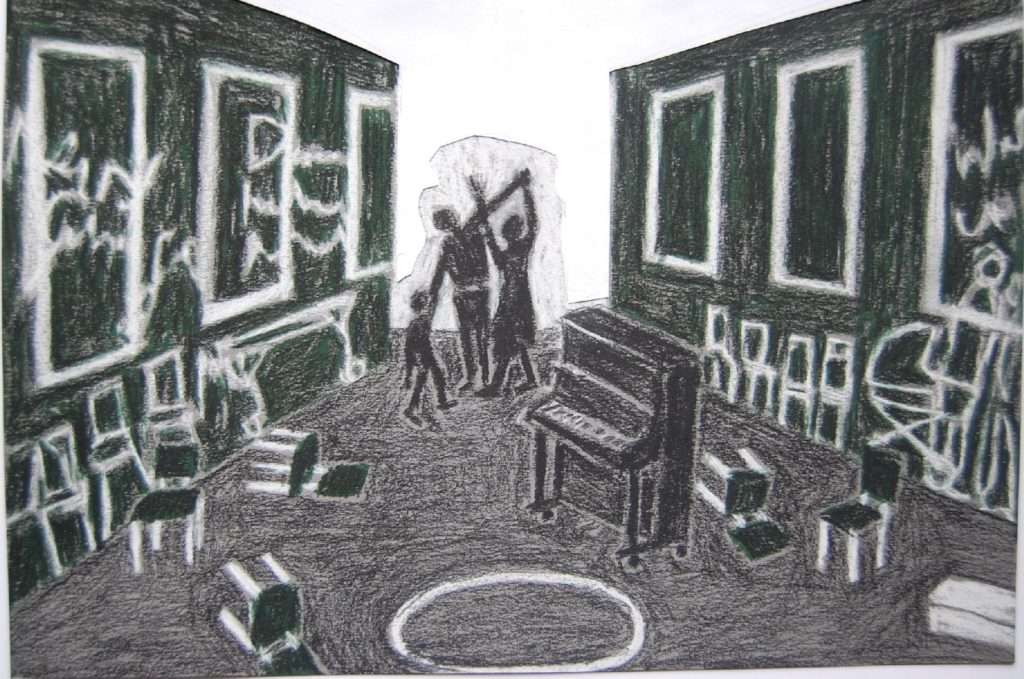 Der kaukasische Kreidekreis, Ein Vorspiel und fünf Akte, Drama und Verse von Bertolt Brecht, Musik von Paul Dessau, Landesbühnen Sachsen, 2010, Regie: Arne Retzlaff, Bühnenbild und Kostüme: Cornelia Just, Fotos: Martin Krok